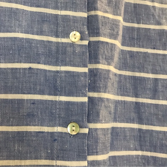 Nautical linen top blouse shacket jacket beach - Picture 3 of 5